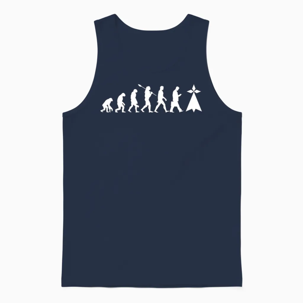 Evolution Humain Bretagne France Région Culture Homme Cadeau T-Shirt Haut De Gamme Unisex Tank Top in Navy