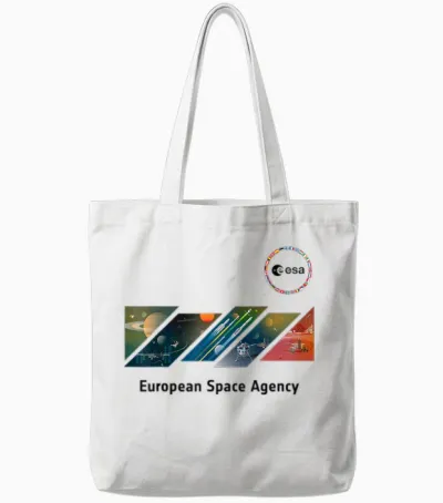 Esa European Space Agency It's the Mission of Esa T-Shirt, Grey, S Tote Bags - White
