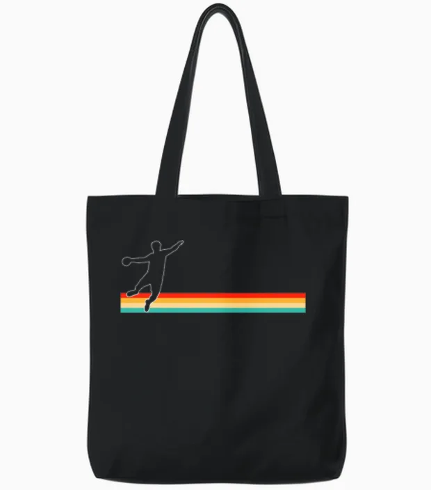 Handball Retro Tote Bags in Black