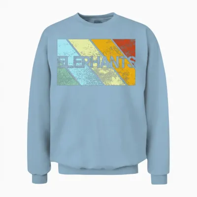 Elephant Retro Unisex Sweatshirt - Light Blue