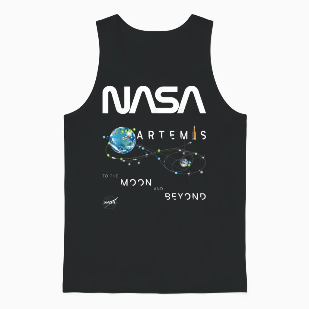 Nasa Artemis 1 Mission Exploration Insignia Worm Logo T-Shirt, Black, S Unisex Tank Top in Black