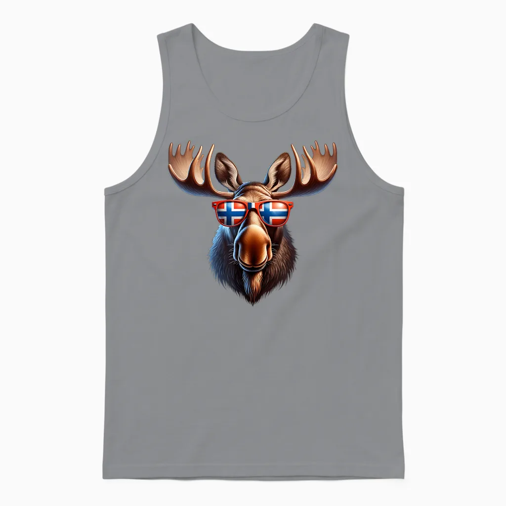 Norwegen-Elch, Lustiges Touristen-Reise-Souvenir Unisex Tank Top in Sport Grey