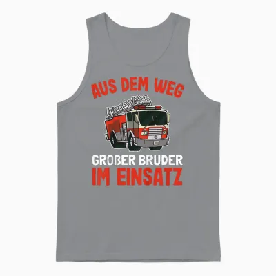 T-Shirt with German Text "großer Bruder Feuerwehr Unisex Tank Top - Sport Grey