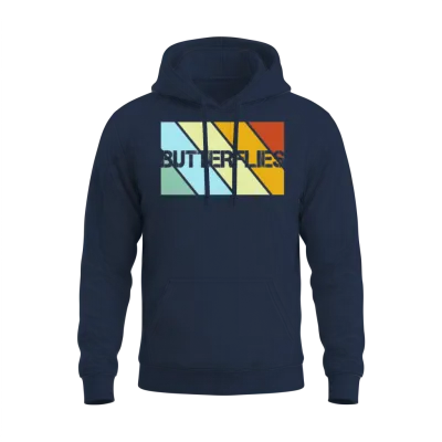 Butterfly Retro Unisex Hoodie - Navy