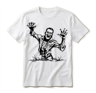 Zombie Undead Horror Halloween Unisex T-Shirt - White