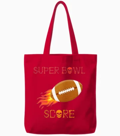 Super Bowl Score Tote Bags - Red