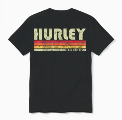 Retro Hurley Home State Cool 70s 80s Style Sunset Unisex T-Shirt - Black