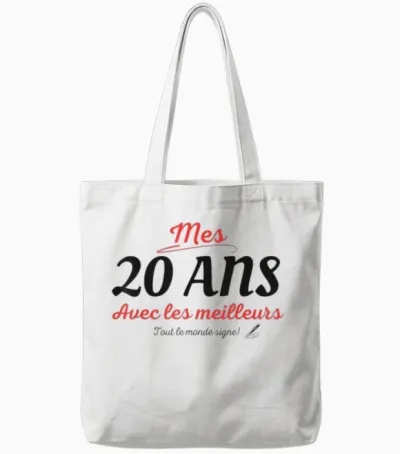 To Sign 20 Years Anniversary Gift Anniv 20 Years Signature T-Shirt, White Tote Bags - White