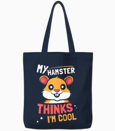 My Hamster Thinks I'm Cool Cute Pet Animal Owner Tote Bags - Navy