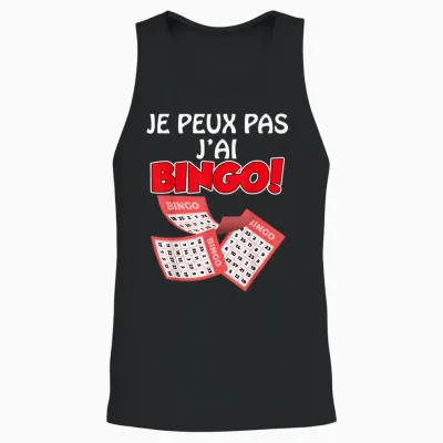 Je Peux Pas J'ai Bingo Humor Game Retired Colleague Family T-Shirt, Black, S Unisex Tank Top - Black