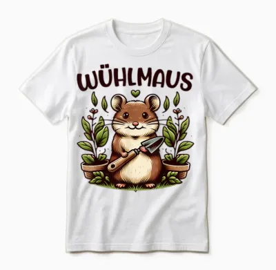 T-Shirt with Funny Garden Motif for Hobby Gardeners Nature Friends, Gray, S Unisex T-Shirt - White