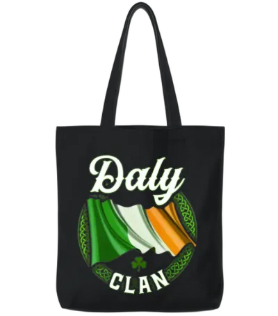 Daly Surname Irish Last Name Ireland Tote Bags - Black
