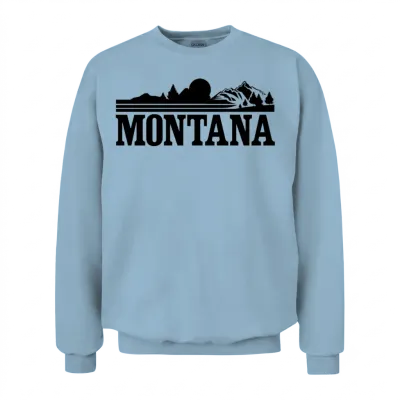 Montana Mountains Unisex Sweatshirt - Light Blue