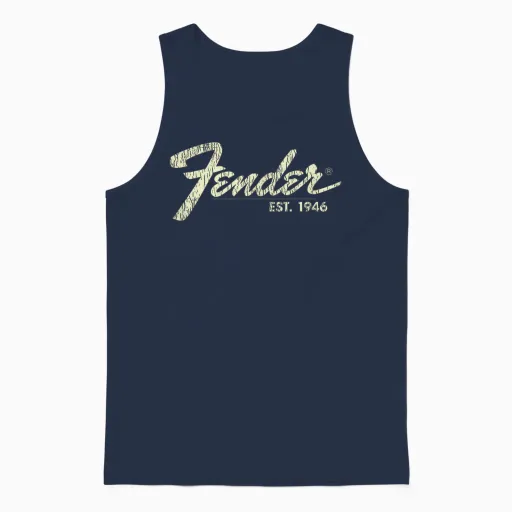 Fender Classic Fender Est. 1946 Short Sleeve Unisex Tank Top - Navy