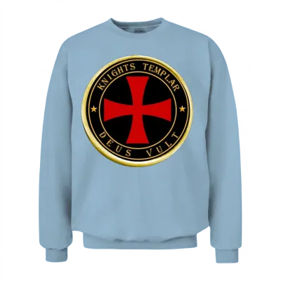 Knights Templar Deus Vult Unisex Sweatshirt - Light Blue