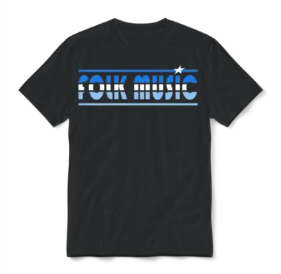 Folk Music Retro Unisex T-Shirt - Black