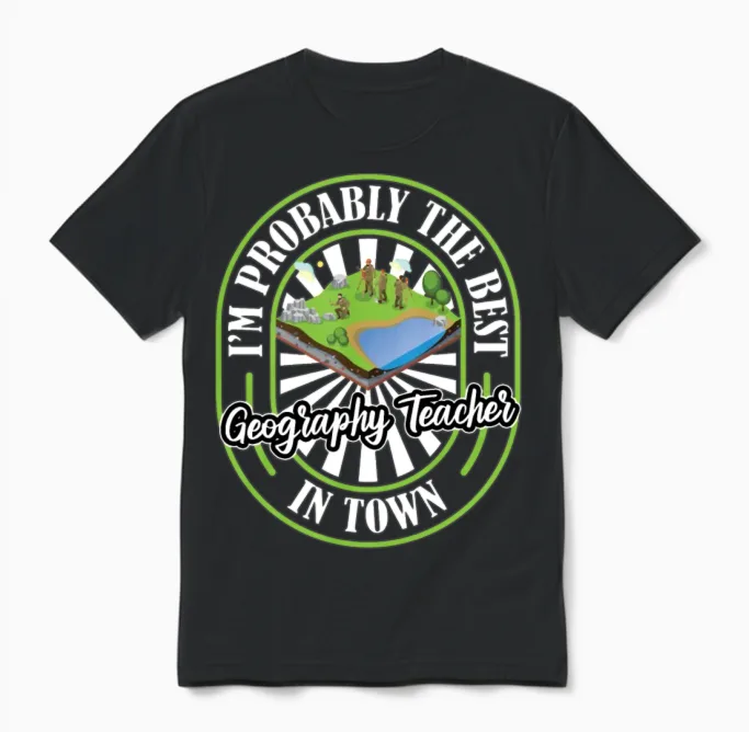 Geography Funny Unisex T-Shirt in Black