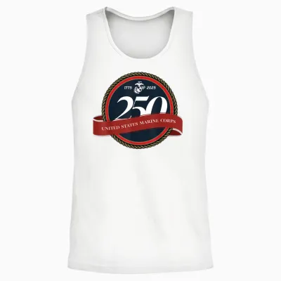 United States Marine Corps 250th Birthday Seal Unisex Tank Top - White