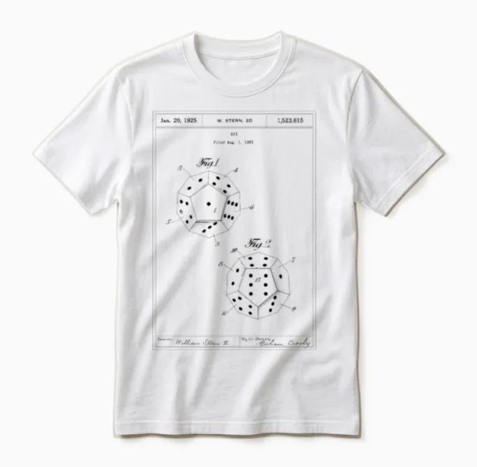 D12 Dice Patent (dark Ink) Unisex T-Shirt in White