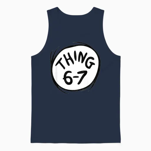 The Cat in the Hat Signature Collection Thing 6-7 Unisex Tank Top - Navy