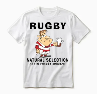 Funny Rugby Unisex T-Shirt - White