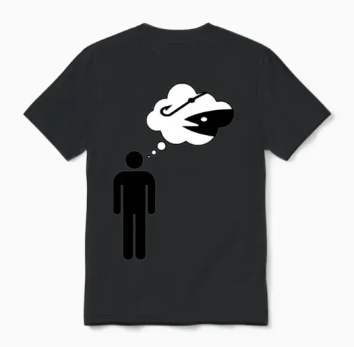 Thinking About Fishing Unisex T-Shirt in Black