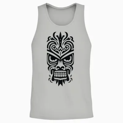 Tribal Tiki Mask Unisex Tank Top - Ash