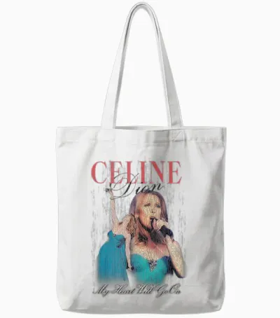 Official Celine Dion My Heart Will Go On Tote Bags - White