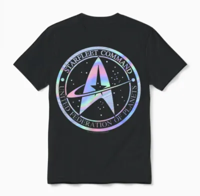 Star Trek Starfleet Command Hologram Fill Unisex T-Shirt - Black