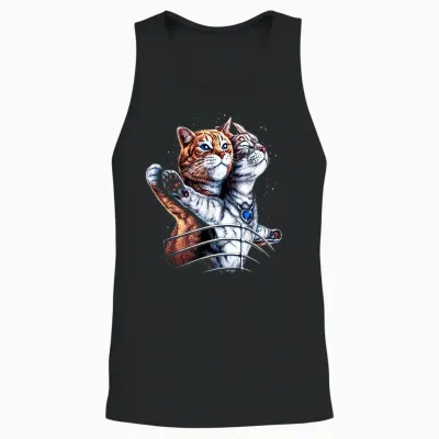 Titanic Cat T-Shirt, Black, S Unisex Tank Top - Black