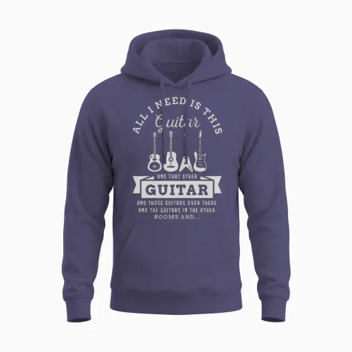 Guitar Design for a Guitar Player Unisex Hoodie in Heather Sport Dark Navy