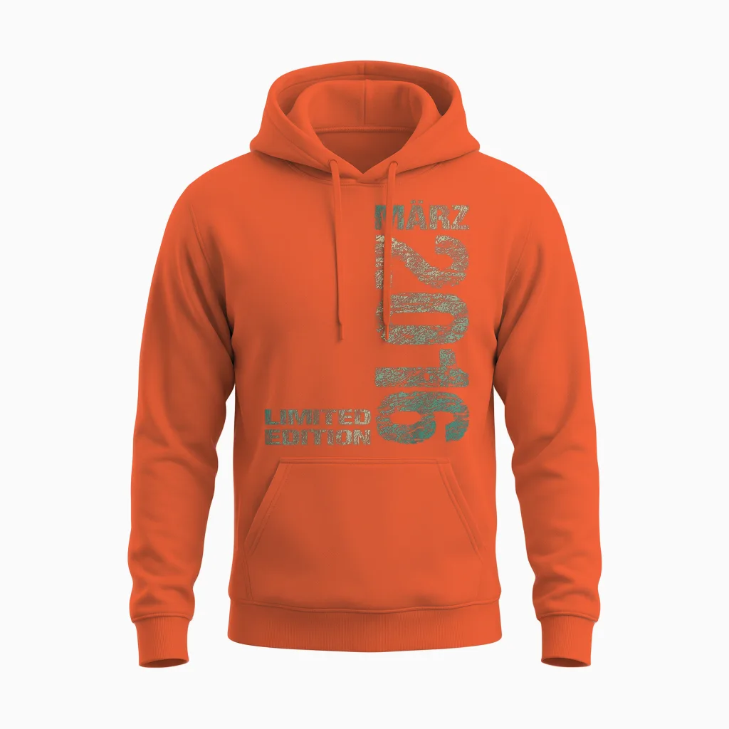 März 2016 Junge Mädchen 10. Geburtstag Limited Edition 10 Unisex Hoodie in Orange