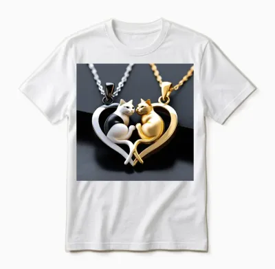 Pendentif Chat En Argent Chat Unisex T-Shirt - White