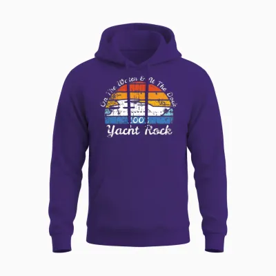 Distressed Retro Yacht Rock Unisex Hoodie - Purple