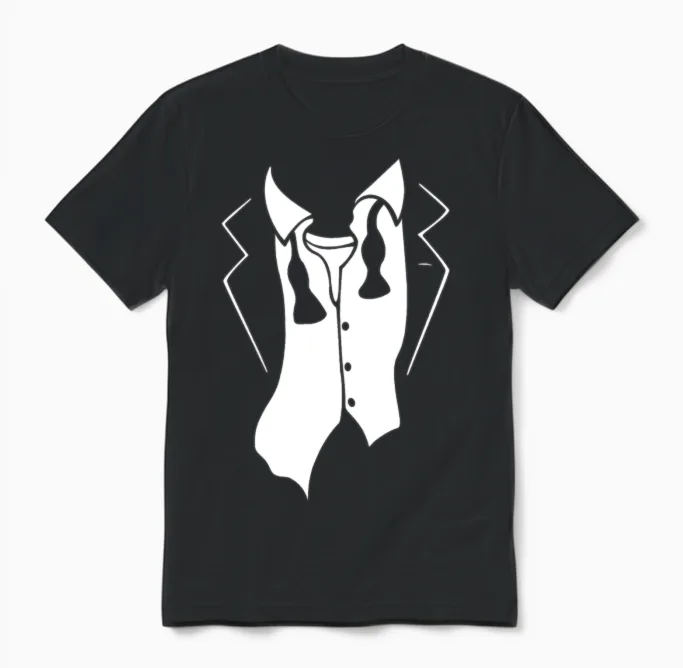 Funny Tuxedo Tux After Party Tuxedo Wedding Gifts Unisex T-Shirt in Black