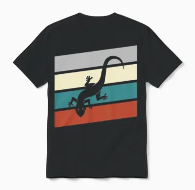 Lizard Retro Unisex T-Shirt - Black