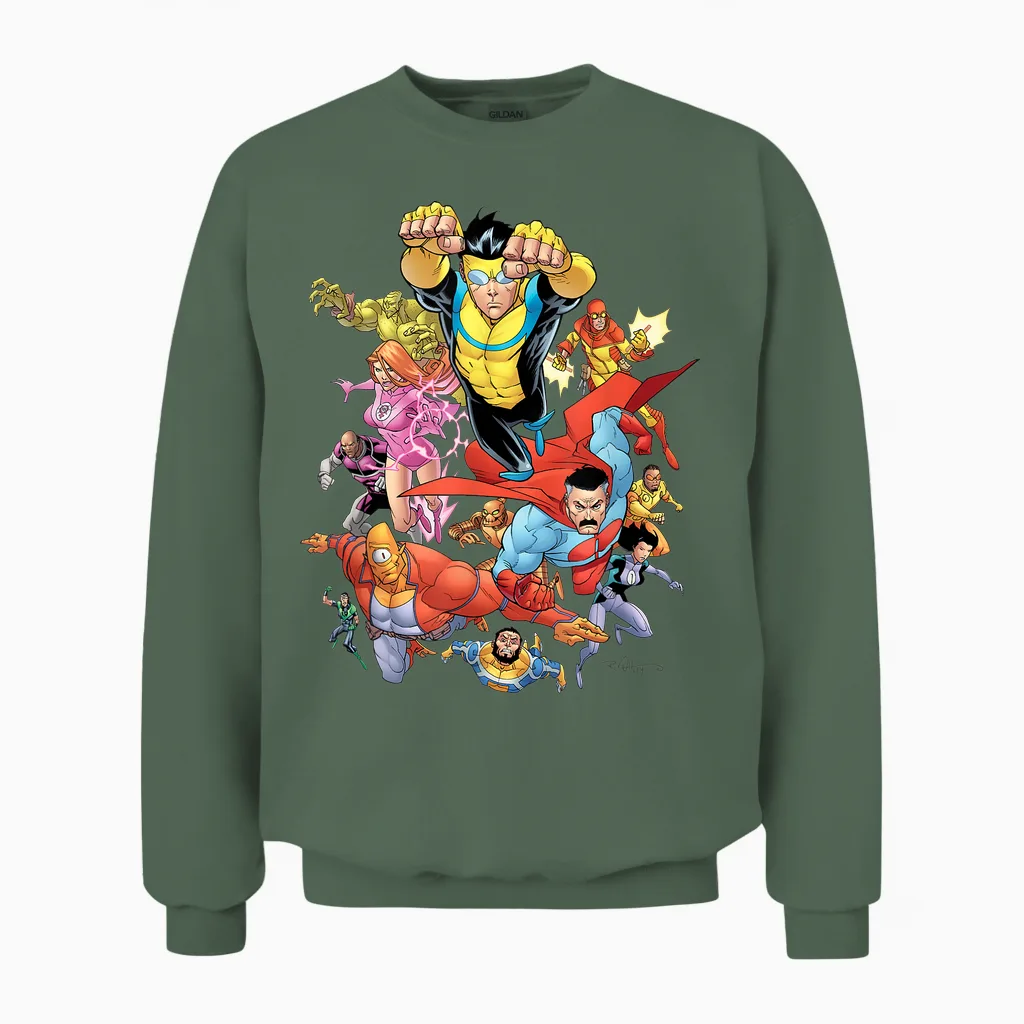 Invincible - Universe Unisex Sweatshirt in Military Green