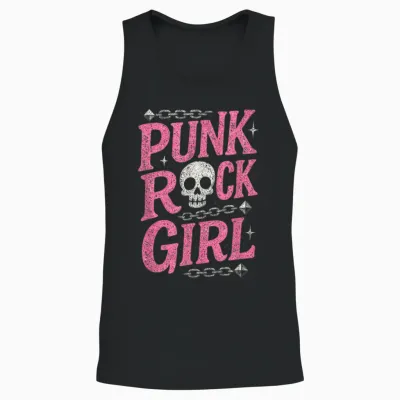 Punk Rock Girl - Punk Rock Music Rocker Musician Unisex Tank Top - Black