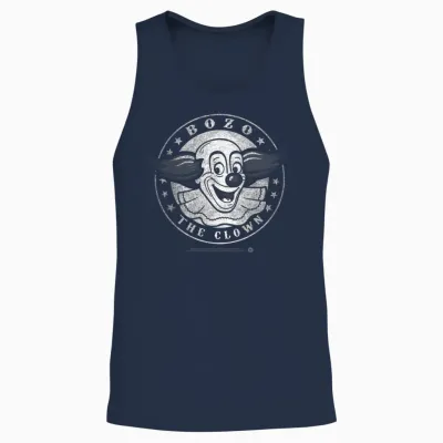 Bozo the Clown Faded Vintage T-Shirt, Black, S Unisex Tank Top - Navy