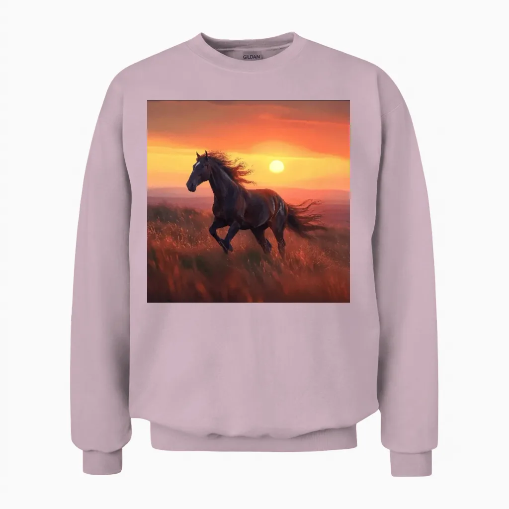Horse Lovers Gift Unisex Sweatshirt in Light Pink