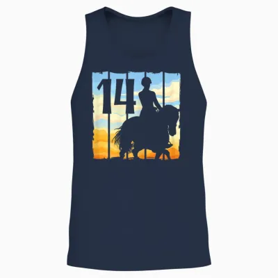 14. Geburtstag Pferde Mädchen Reiterin Geschenk 14 Jahre Alt Unisex Tank Top - Navy