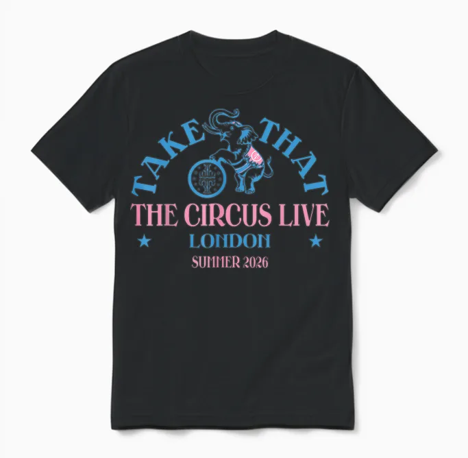 Take That the Circus Live London Unisex T-Shirt in Black
