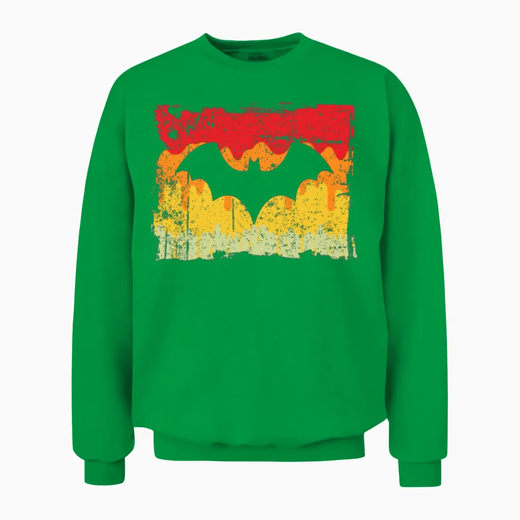 Bat Retro Unisex Sweatshirt in Irish Green