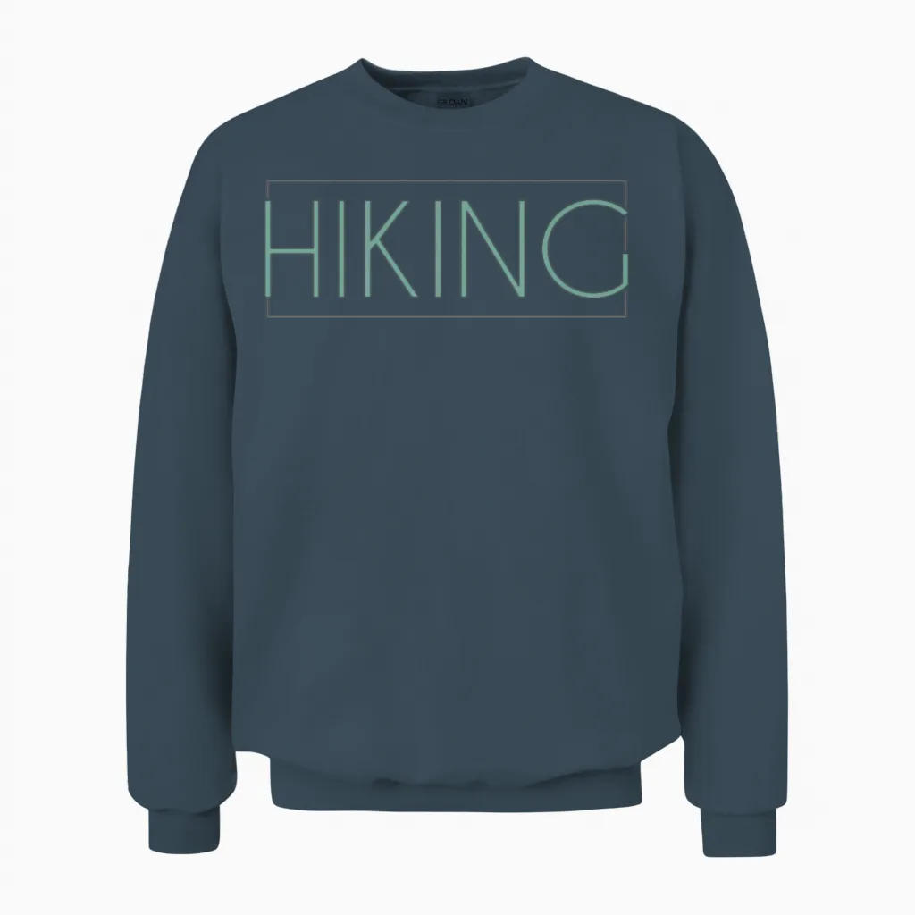 Hiking Lettering & Outdoors Unisex Sweatshirt in Dark Heather