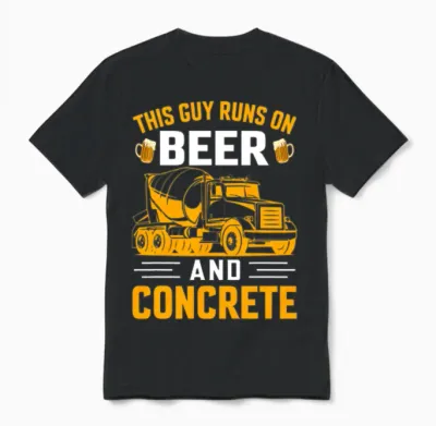 Funny Concrete Mixer for Men Cement Mason Unisex T-Shirt - Black