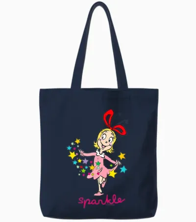 Grinch Cindy Lou Who Sparkle Officially Licensed Tote Bags - Navy