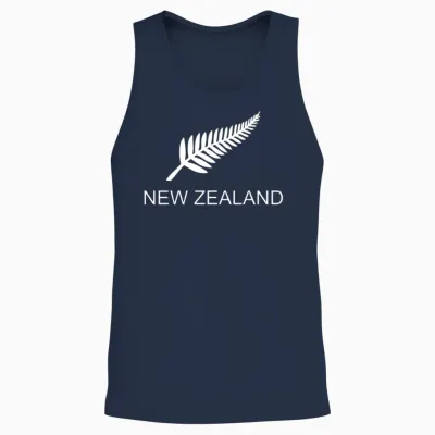 New Zealand Fern Rugby Fan Unisex Tank Top - Navy