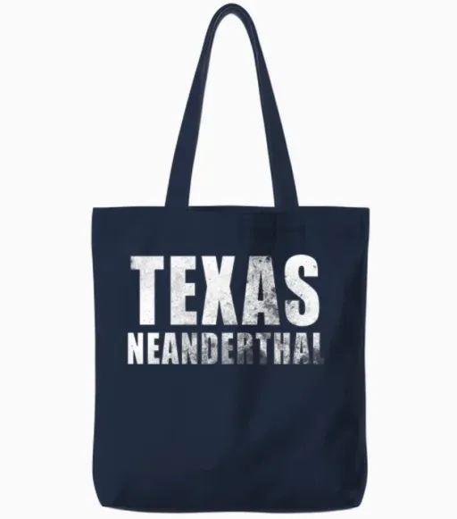 Funny Texas Neanderthal Tote Bags - Navy