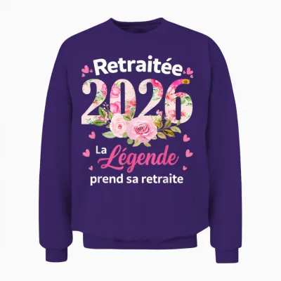Retirement Retired Woman 2026 the Legend Retires Unisex Sweatshirt - Purple