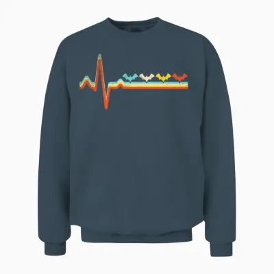 Bat Retro Unisex Sweatshirt - Dark Heather